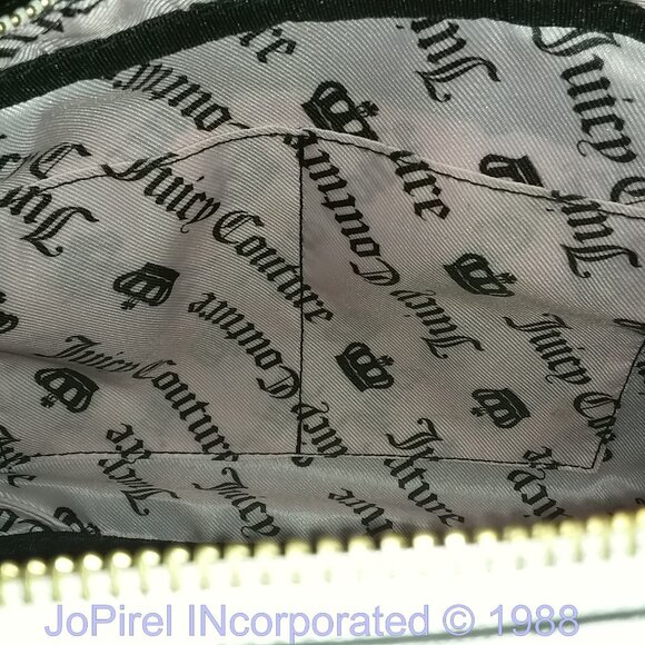 Pre-Owned Juicy Couture Black Velour Creme Styled Vintage HandBag - Picture 12 of 12